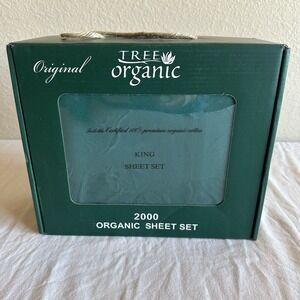 Tree Organic 100%‎ Premium Quality Cotton 2000 King Sheet Set Forest Green New